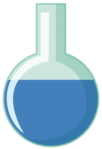 Baňka s modrou chemikálií uvnitř — Stockový vektor