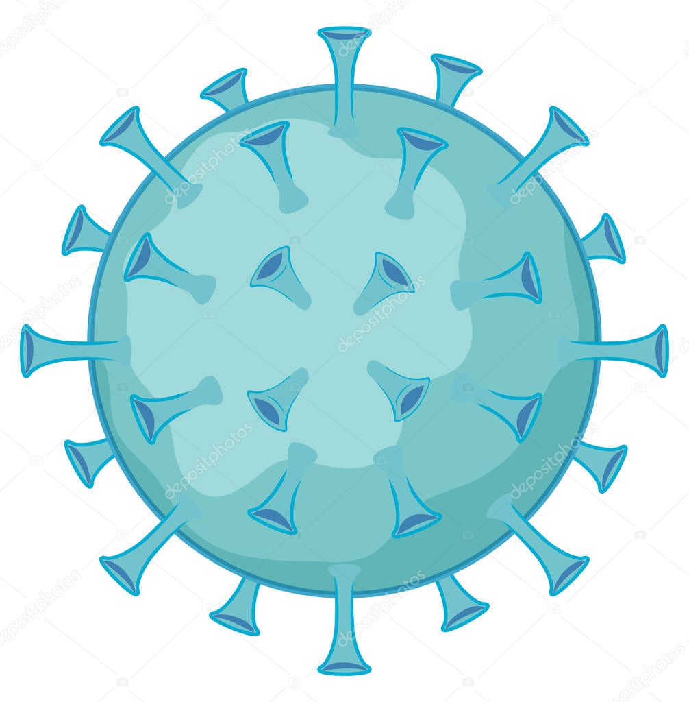Close up coronavirus cell on white background