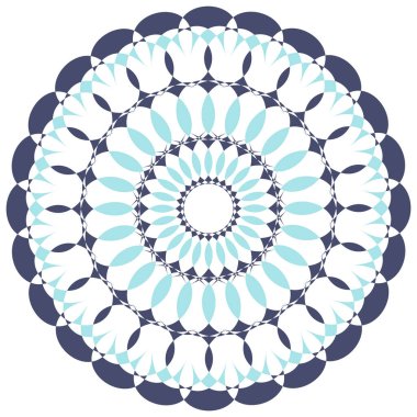 Gri ve mavi renkli mandala desen tasarımı