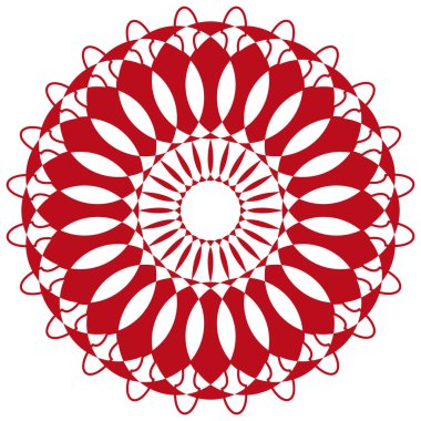 Kırmızı renkte mandala desen tasarımı