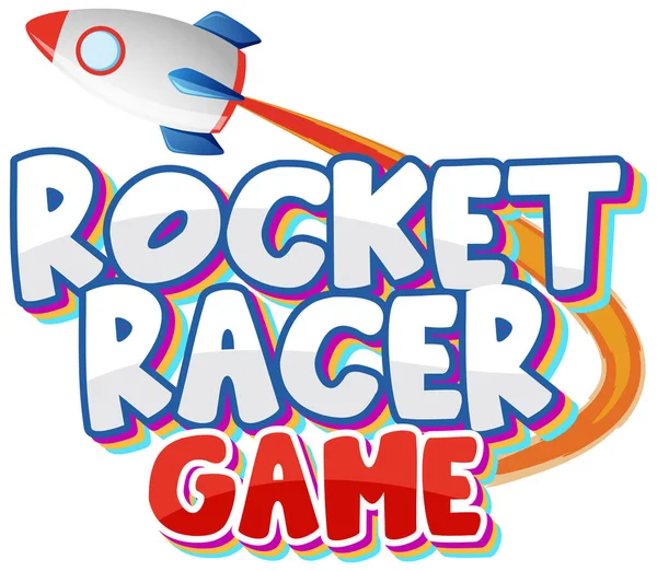 Word Design Rakéta Racker Játék Illusztráció — Stock Vector