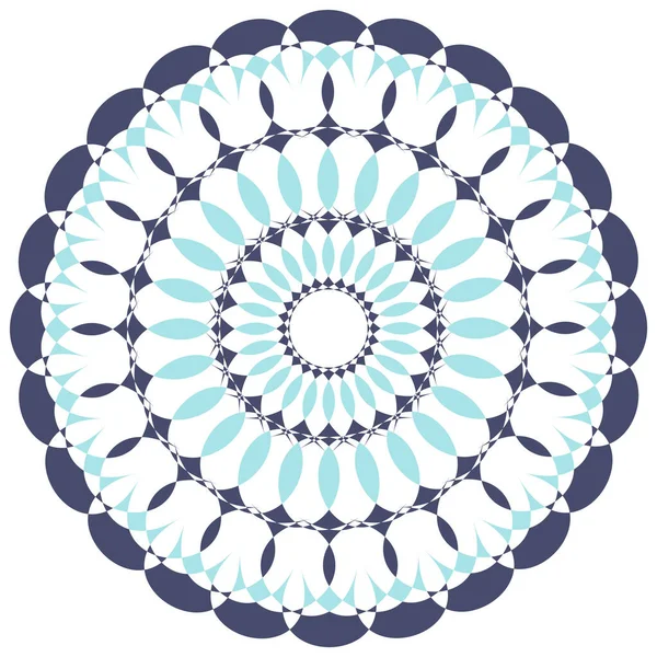 Diseño Patrón Mandala Colores Gris Azul Ilustración — Vector de stock