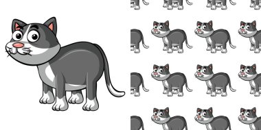 Gri kedi resimli kusursuz arkaplan tasarımı