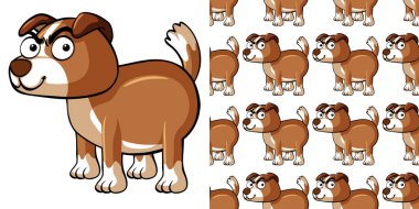 Kahverengi köpek resimli kusursuz arkaplan tasarımı
