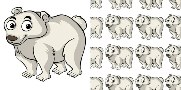 Design Sfondo Senza Soluzione Continuità Con Simpatico Orso Polare Illustrazione — Vettoriale Stock