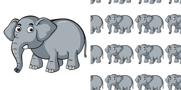 Бесшовный Дизайн Фона Иллюстрацией Серых Слонов — стоковый вектор