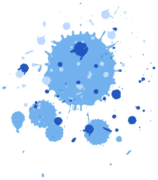 Aquarell Splash Blau Auf Weißem Hintergrund Illustration — Stockvektor