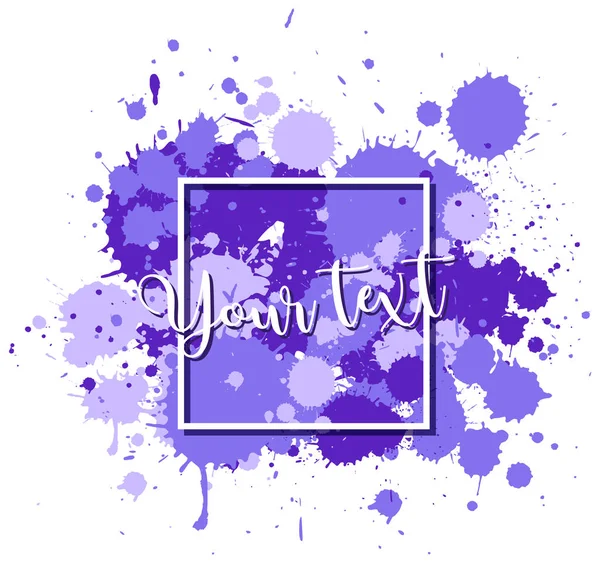 白色背景图上紫色水彩飞溅的背景设计 — 图库矢量图片