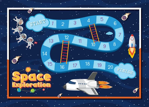 Πρότυπο Παιχνίδι Διαστημόπλοιο Και Αστροναύτες Στην Απεικόνιση Φόντου — Διανυσματικό Αρχείο