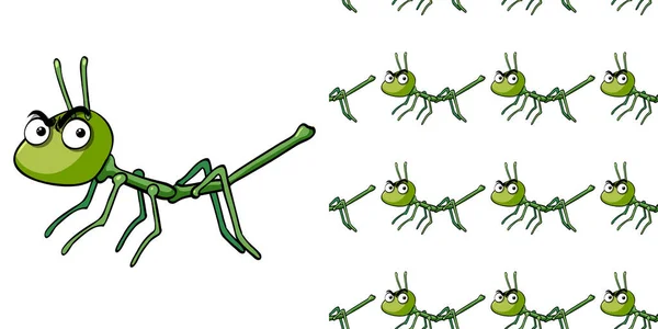 Nahtloses Hintergrunddesign Mit Stick Insekten Illustration — Stockvektor