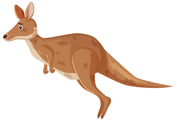 Trauriges Känguru Steht Auf Weißem Hintergrund — Stockvektor