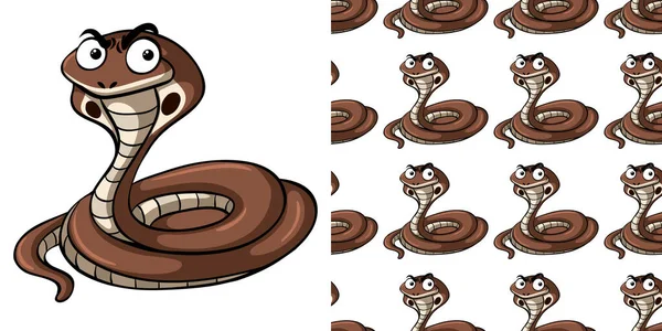 Design Fundo Sem Costura Com Cobra Cobra Ilustração — Vetor de Stock