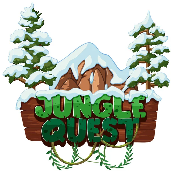 Font Design Word Jungle Quest Illustration — Stock Vector