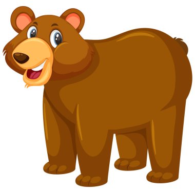 Beyaz arkaplan resimlerinde şirin boz ayı