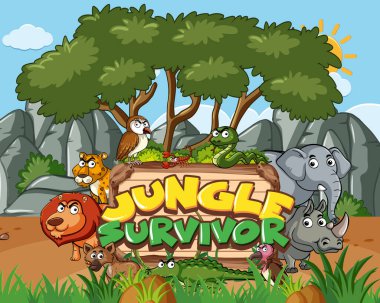 Doğa ve orman geçmişi illüstrasyonuyla ilgili bir sahne