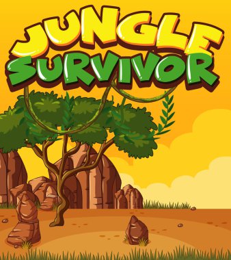 Doğa ve orman geçmişi illüstrasyonuyla ilgili bir sahne