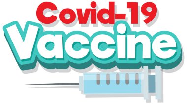 covid 19 aşı çizimi için yazı tipi tasarımı