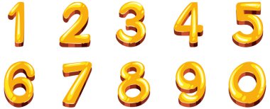 Beyaz arkaplan illüstrasyonunda birden sıfıra yazı tipi tasarımı