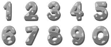 Beyaz arkaplan illüstrasyonunda birden sıfıra yazı tipi tasarımı