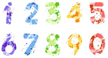 Beyaz arkaplan illüstrasyonunda bir numaradan sıfıra yazı tipi tasarımı