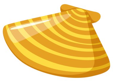 Beyaz arkaplanda bir sarı deniz kabuğu çizimi