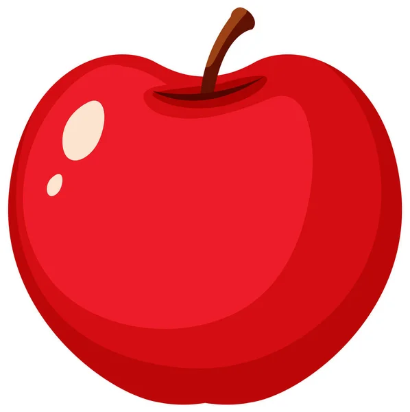 Manzana Roja Sobre Fondo Blanco Ilustración — Vector de stock