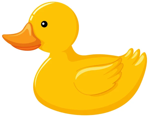 Pato Goma Amarillo Sobre Fondo Blanco Ilustración — Vector de stock