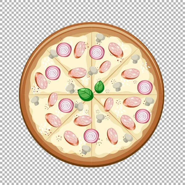 Bricka Med Pizza Transparent Bakgrund Illustration — Stock vektor