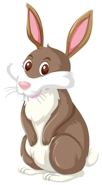 Lapin Mignon Sur Fond Blanc Illustration — Image vectorielle