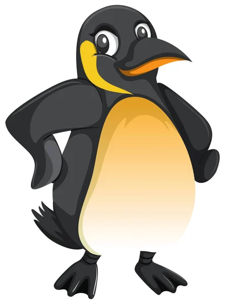 Lindo Pingüino Sobre Fondo Blanco Ilustración — Vector de stock