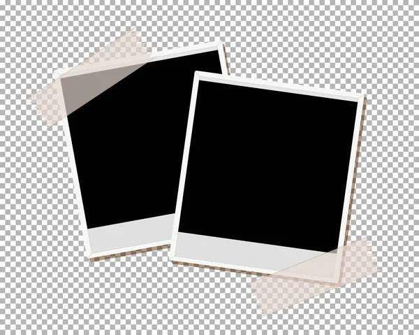 Zwei Fotorahmen Auf Transparentem Hintergrund — Stockvektor