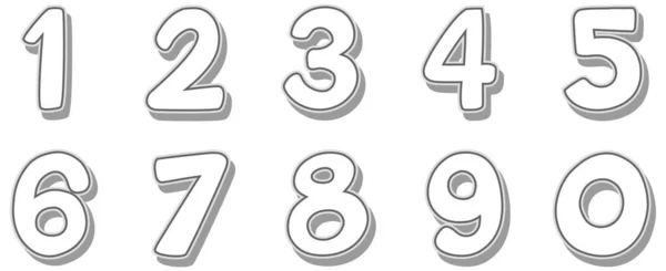 Font Design Numbers One Zero White Background Illustration — Stock Vector