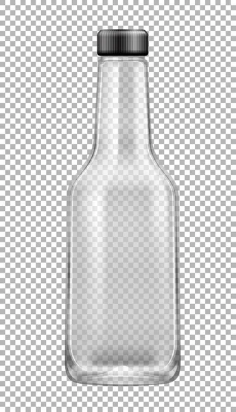 Κενό Γυάλινο Μπουκάλι Καπάκι Διαφανές Φόντο Εικονογράφηση — Διανυσματικό Αρχείο
