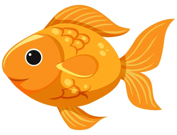 Cute Goldfish White Background Illustration — Stock Vector