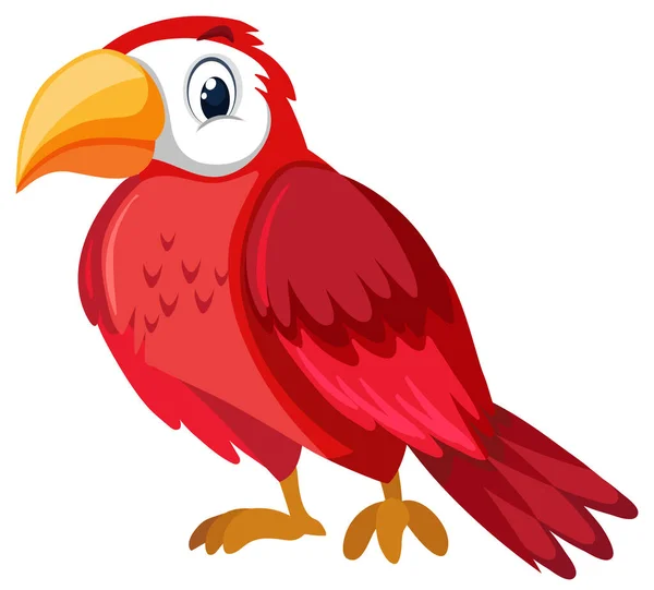 白色背景图上的红鹦鹉 — 图库矢量图片