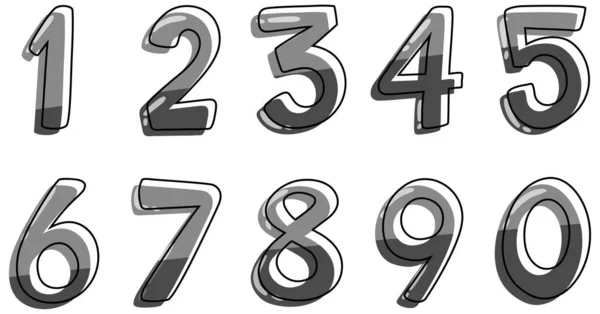 Font Design Numbers One Zero White Background Illustration — Stock Vector