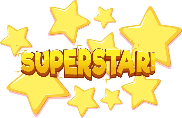 Font Design Word Superstar White Background Illustration — Stock Vector