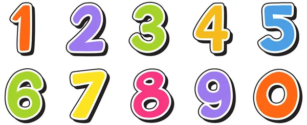 Font Design Numbers One Zero White Background Illustration — Stock Vector