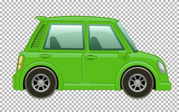 Petite Voiture Verte Sur Fond Transparent Illustration — Image vectorielle