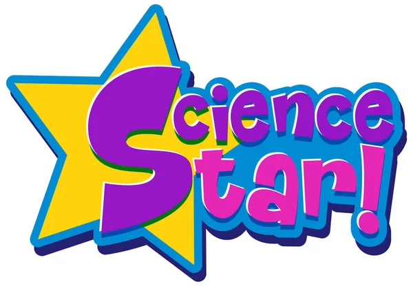 Diseño Fuente Para Word Science Star Sobre Fondo Blanco Ilustración — Archivo Imágenes Vectoriales