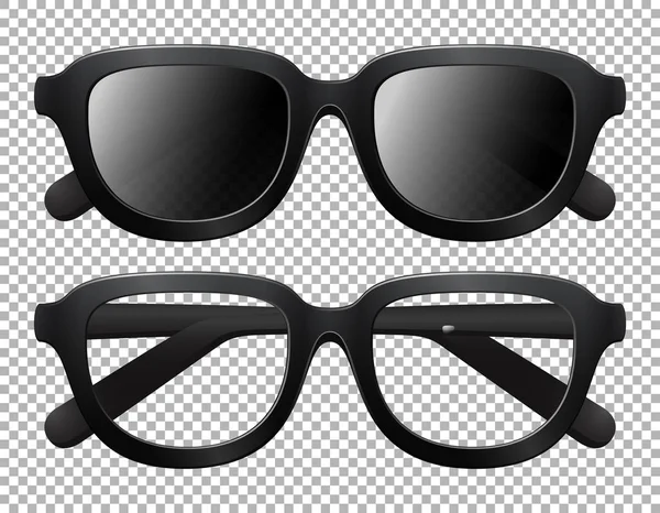 Dva Páry Brýlí Průhledném Pozadí Ilustrace — Stockový vektor