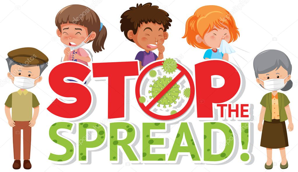 Stop spread Corona virus sign illustration