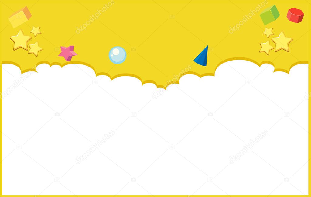 Background design template with different shapes on yellow wall illustration