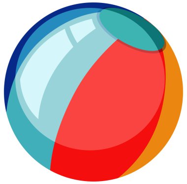 Beyaz arkaplanda renkli plaj topu