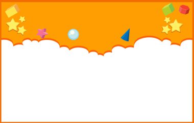 Turuncu duvar resimlerinde farklı şekillere sahip arkaplan tasarım şablonu