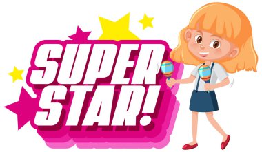 Maracas Illustration oynayan kız için yazı tipi dizaynı