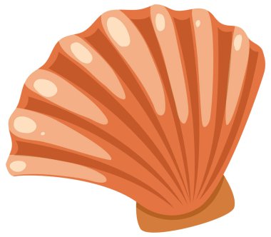 Beyaz arkaplanda kahverengi deniz kabuğu çizimi