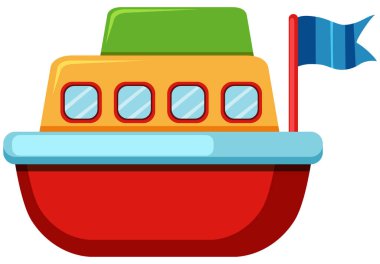 Toy boat on white background illustration clipart