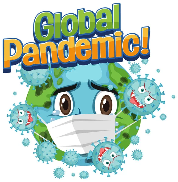 Ilustrasi Pandemi Global Virus Corona - Stok Vektor