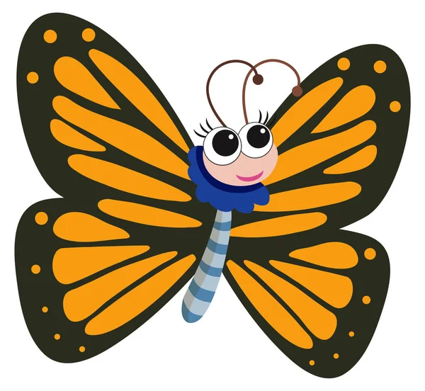 カラフルな翼のイラストでかわいい蝶 — ストックベクタ